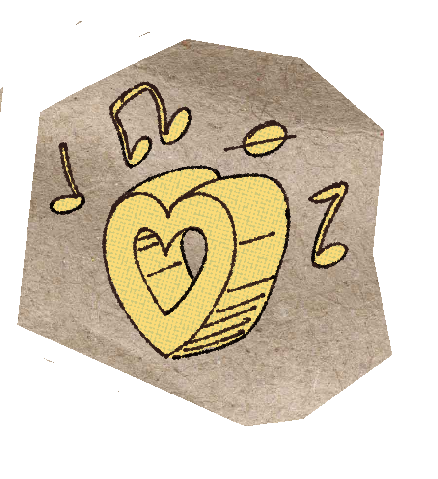 A cartoon drawing of a heart.